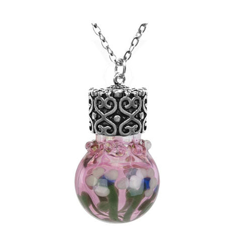 Flower Bouquet Glass Cremation Jewelry Urn