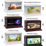 Spring Flowers, Birds & Bugs Adult or Medium Wood Keep The Memory® Cremation Urn 