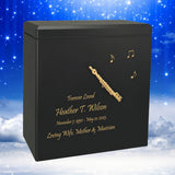 Flute Wood Adult Cremation Urn - Miniature Flute - Photo Option