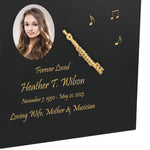 Flute Wood Adult Cremation Urn - Miniature Flute - Photo Option