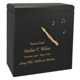 Flute Wood Adult Cremation Urn - Miniature Flute - Photo Option