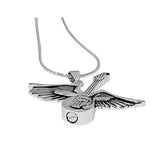 Winged Guitar Ashes Cremation Jewelry Urn - Love Charms® Option