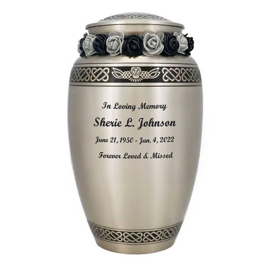 Flying Owl Celtic Adult Cremation Urn Tribute Wreath™ - Pro Diamond Engraving