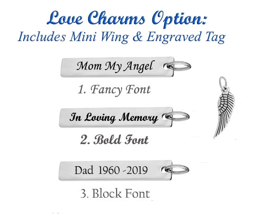 Wise Owl Lady Heart Cremation Jewelry - Love Charms Option
