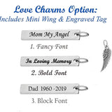 Pink Wise Owl Lady Heart Cremation Jewelry - Love Charms Option