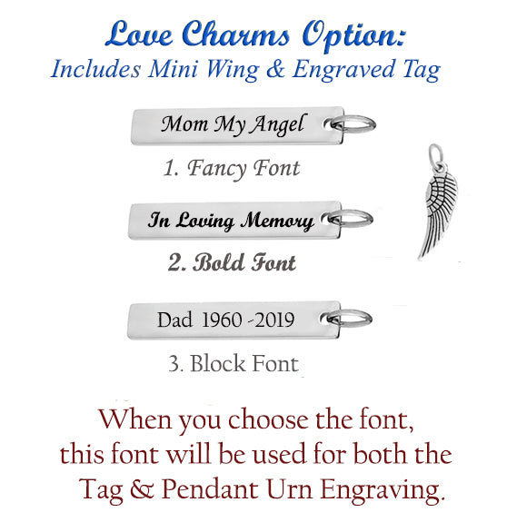 Stainless Steel Round Photo Jewelry Urn - Love Charms® Option