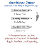 Mushroom Keepsake Ash Pendant Urn - Love Charms® Option