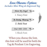 Workshop Wrench Ash Pendant Urn - Love Charms Option