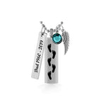 Footprints Cylinder Keepsake Urn - Love Charms Option