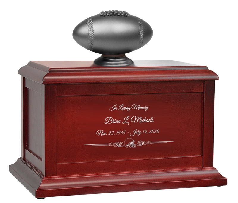 Football Redwood Adult or Medium Urn