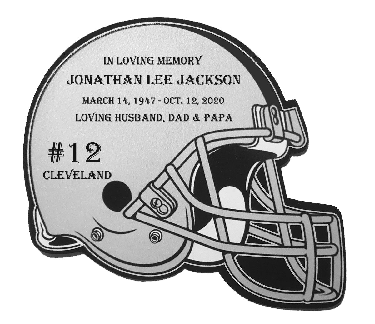 Football Cremation Urn Name Plate