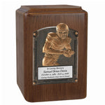 Major Sports & Fire Fighter Plaque Adult Wood Cremation Urns - Free Engraving