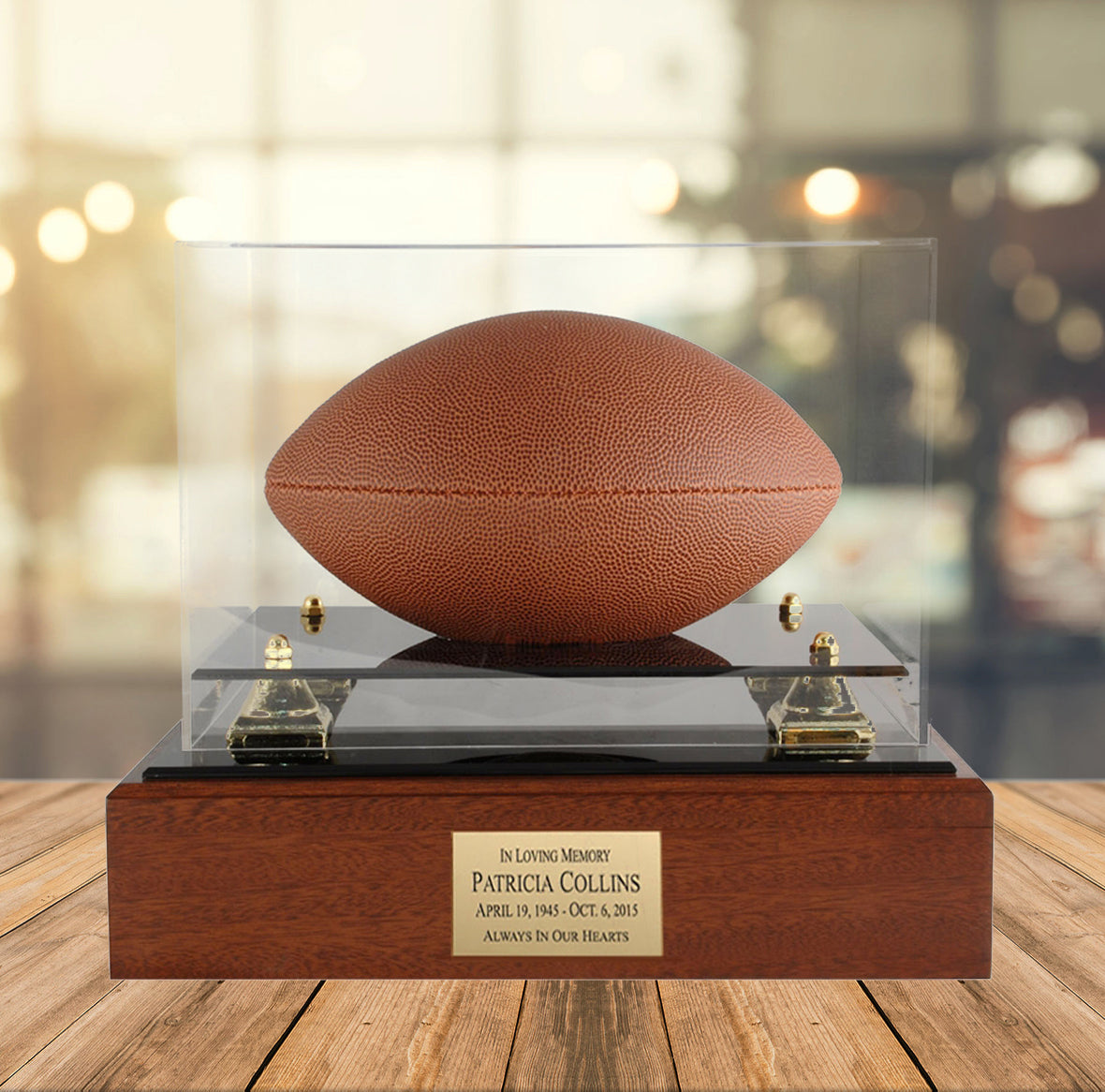 Football Case Memorial Urn - AUTOGRAPH FOOTBALL