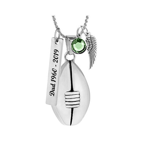 Football Cremation Jewelry Urn - Love Charms Option
