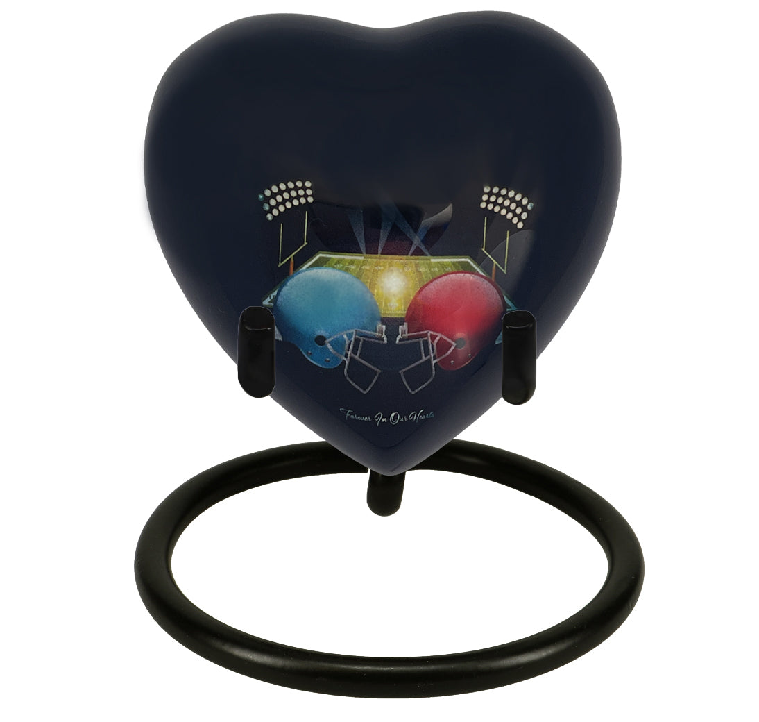 Football - Forever In Our Hearts Keepsake Urn - Stand Option