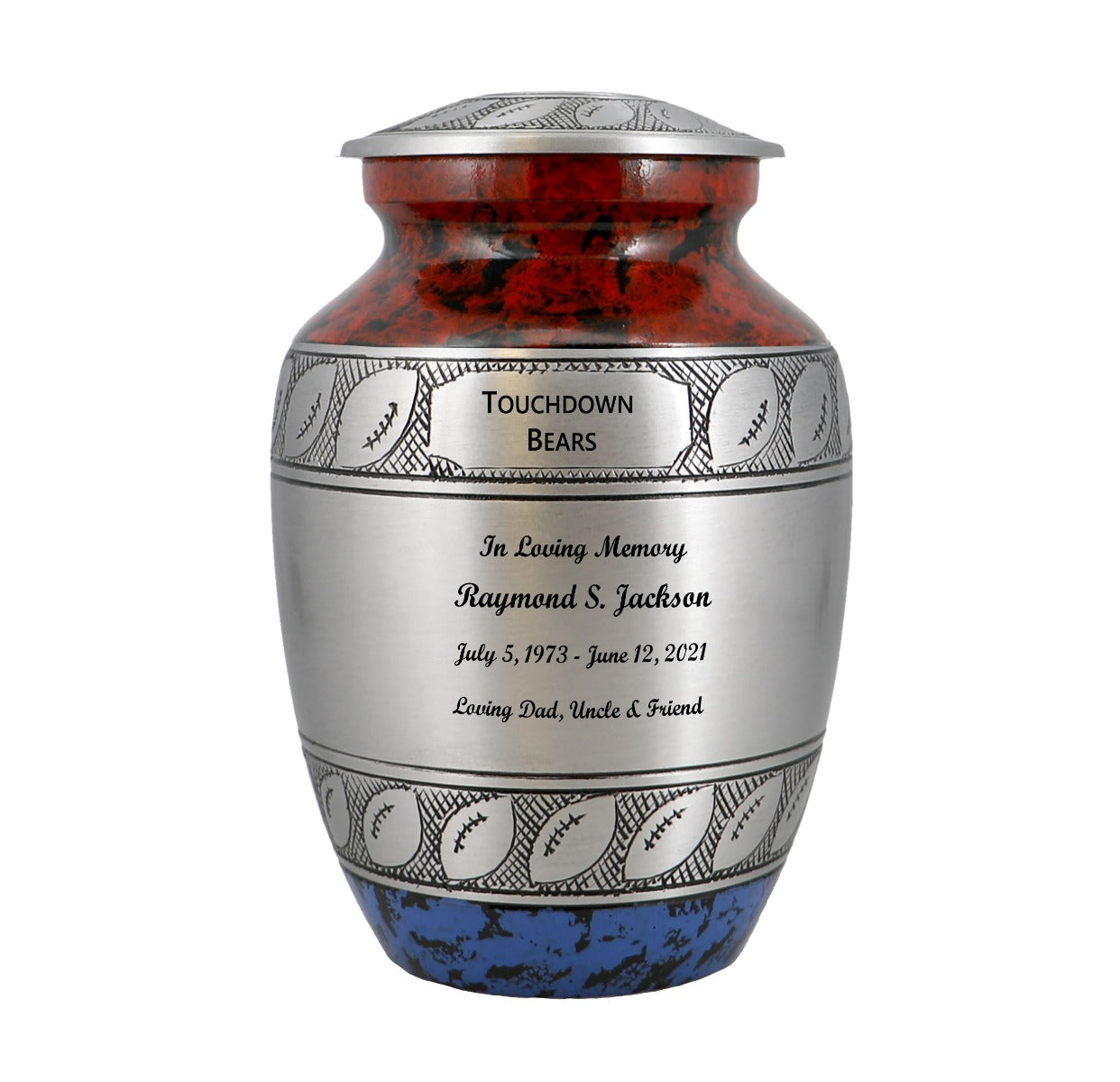 Football Red White & Blue Medium Urn