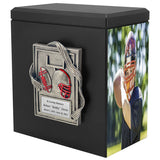 Football Photo Urn - 2 Photo Options - Customizable Colors - Free Engraved Plate - Quality Craftsmanship