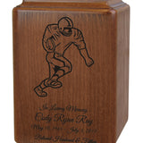 Custom Wood Football Urn 