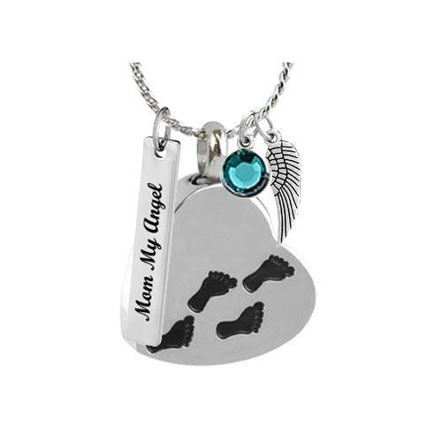 Footprints Ash Pendant Urn - Love Charms Option