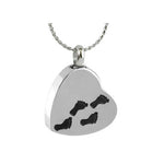 Footprints Ash Pendant Urn - Love Charms Option