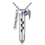 Footprints Bullet Pendant Urn - Love Charms Option