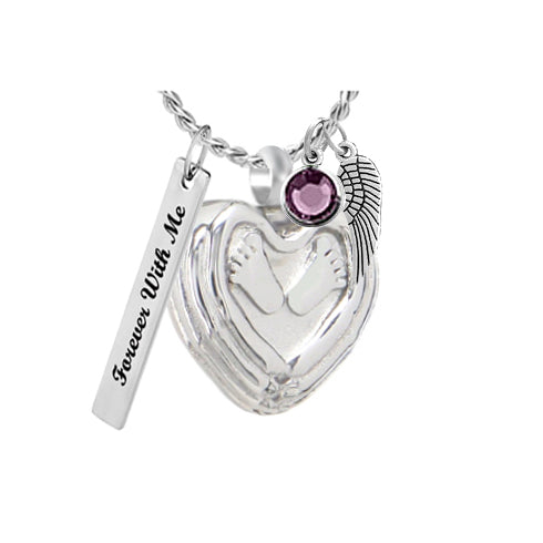 Winged Heart Feet Ash Urn - Love Charms™ Option