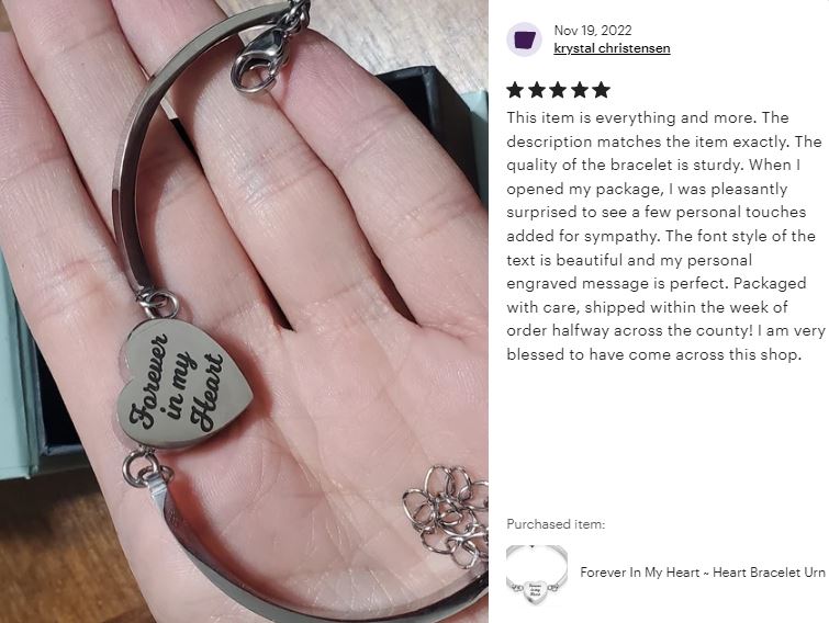 Forever In My Heart ~ Heart Bracelet Urn