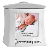 Baby Photo Forever In My Heart Keepsake Urn - Professional Engraving Option