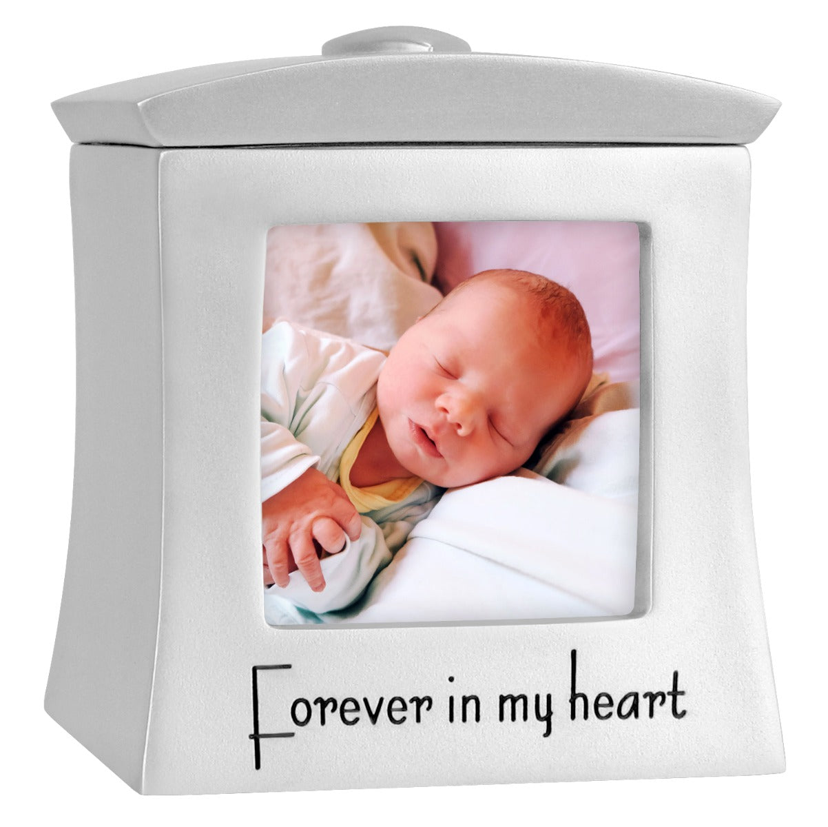 Baby Photo Forever In My Heart Keepsake Urn - Professional Engraving Option