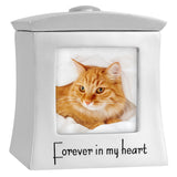 Cat Photo Forever In My Heart Keepsake Urn - Professional Engraving Option