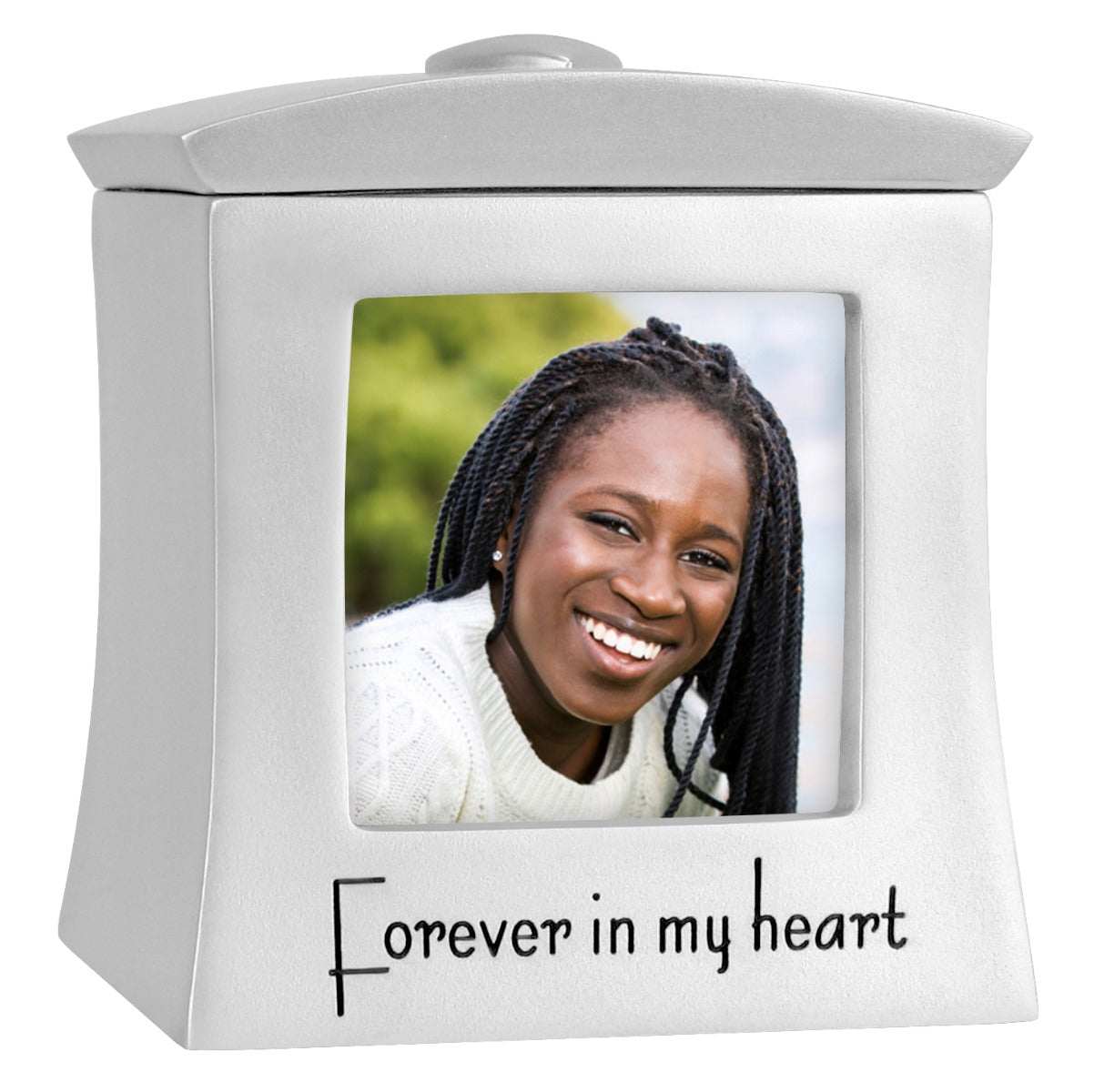 Mom or Dad Photo Forever In My Heart Keepsake Urn - Professional Engraving Option