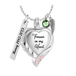 Forever Pink Blush Heart Cremation Jewelry Urn - Love Charms® Option