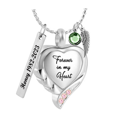 Forever Pink Blush Heart Cremation Jewelry Urn - Love Charms® Option
