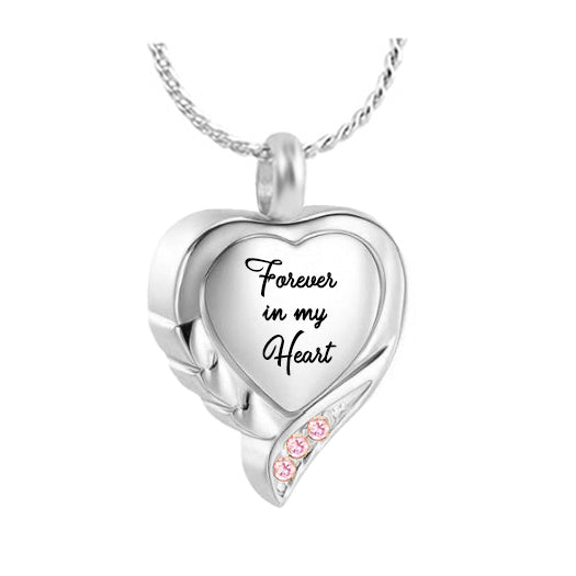 Forever Pink Blush Heart Cremation Jewelry Urn - Love Charms® Option