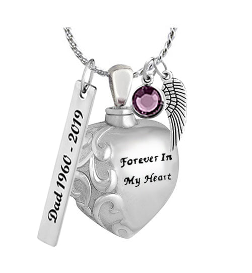 Forever In My Heart Ash Jewelry Urn - Love Charms™ Option