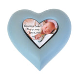 Forever Baby Blue Heart Urn - Photo Option