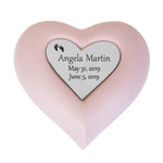 Forever Baby Pink Heart Urn - Photo Option