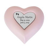 Forever Baby Pink Heart Urn - Photo Option
