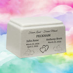 Forever Loved Twins Cultured Marble Cream Baby Urn - Free Engraving