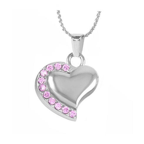 Forever Love Pink Heart Pendant Urn - Love Charms Option