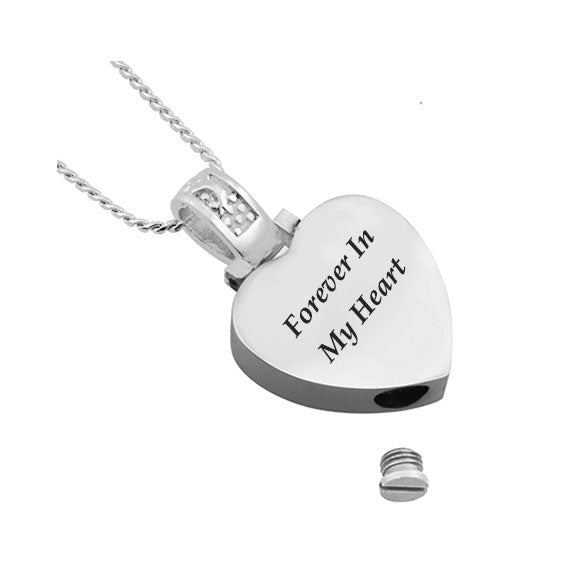Forever In My Heart Stainless Pendant Urn - Love Charms Option