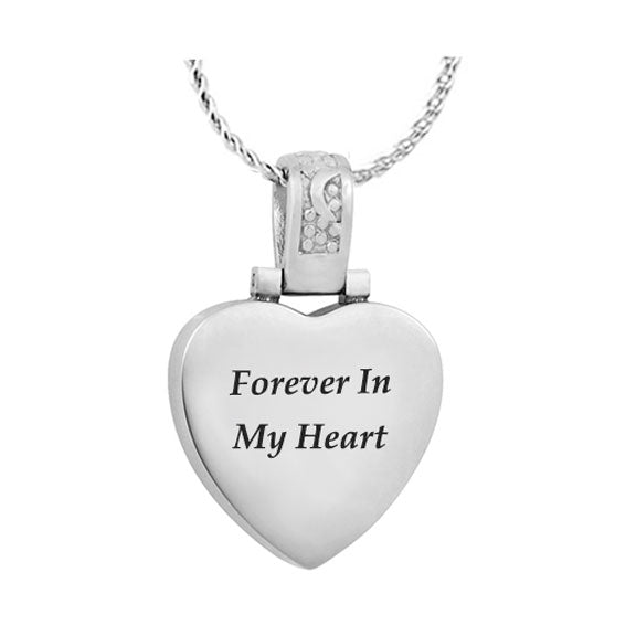 Forever In My Heart Stainless Pendant Urn - Love Charms Option