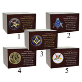 Masonic & OES Emblem Wood Cremation Urns - Free Laser Engraving