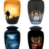 Free Cremation Adult Urn - Shipping Fee Required - Choose Urn Engraving - Tribute Wreath Option