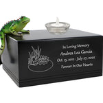 Green Frog at the Lily Pond Adult Cremation Urn - Free Engraving