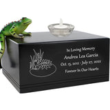 Green Frog at the Lily Pond Adult Cremation Urn - Free Engraving