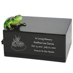 Green Frog at the Lily Pond Adult Cremation Urn - Free Engraving