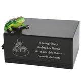 Green Frog at the Lily Pond Adult Cremation Urn - Free Engraving