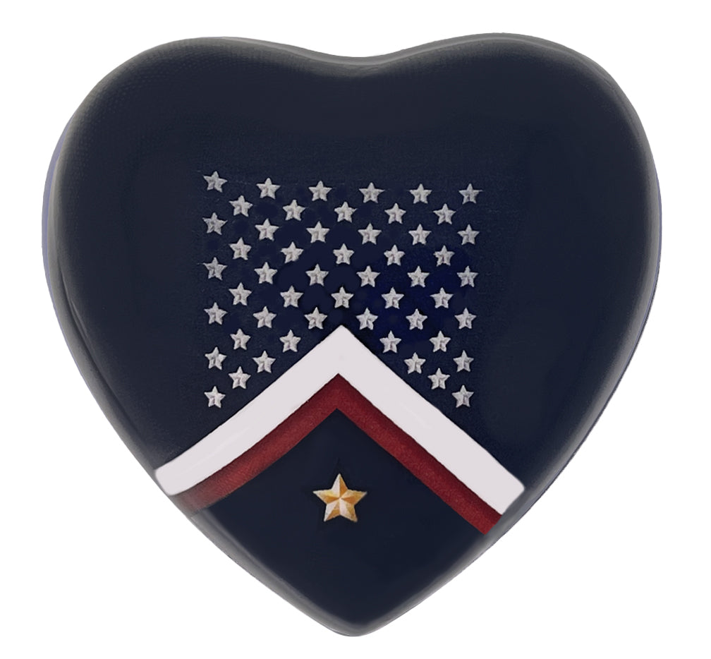 Veteran Flag Heart Keepsake Urn - Stand Option