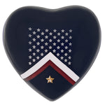 Veteran Flag Heart Keepsake Urn - Stand Option